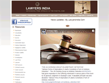 Tablet Screenshot of lawyersindia.com